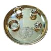Pooja Thali prato para Puja OM com 4 peças fixas 20cm