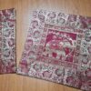 Duo de Capas de almofada indiana de elefante vermelho vinho