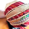 Turbante indiano masculino pronto para uso vermelho com estampa