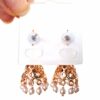Brinco indiano Meenakari Jhumka preto com pérolas