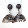 Brinco indiano design Jhumka prateado sino alongado