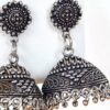 Brinco indiano design Jhumka prateado sino alongado