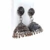 Brinco indiano design Jhumka prateado sino alongado