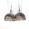 Brinco indiano design Jhumka prateado sino médio