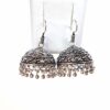 Brinco indiano design Jhumka prateado sino médio
