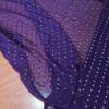 Dupatta roxa com fios bordados de lantejoulas