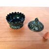 Incensário turíbulo de mesa lótus com 8 símbolos auspiciosos bronze