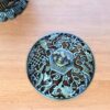 Incensário turíbulo de mesa lótus com 8 símbolos auspiciosos bronze