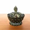 Incensário turíbulo de mesa lótus com 8 símbolos auspiciosos bronze