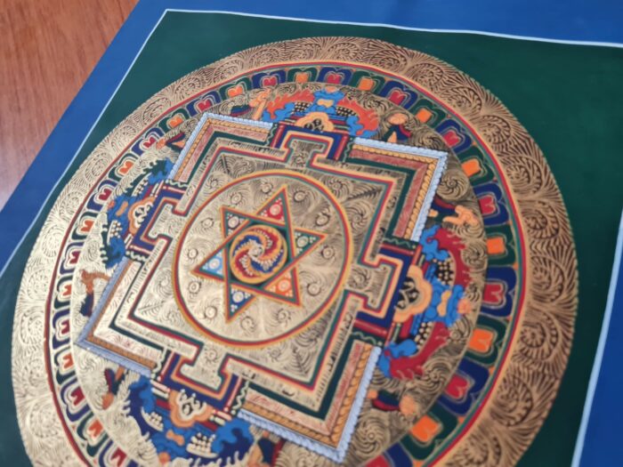Mandala com Yantra Sagrado Arte Indiana Pintada à Mão