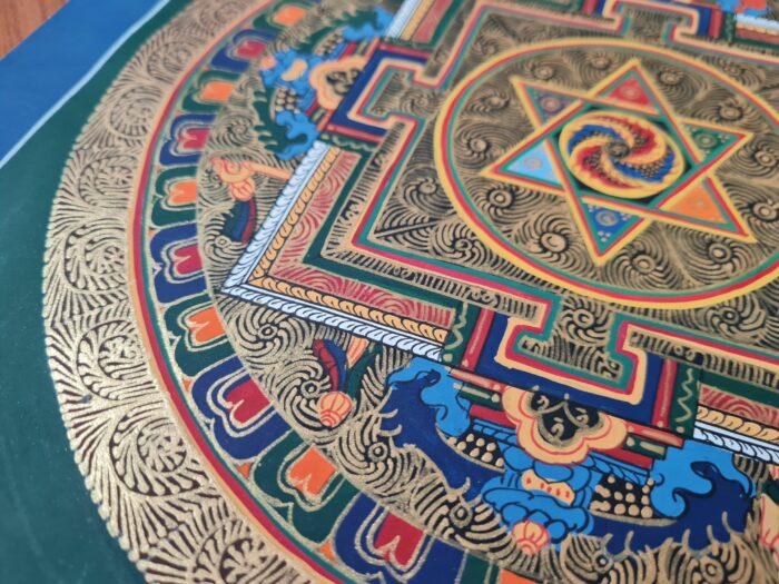 Mandala com Yantra Sagrado Arte Indiana Pintada à Mão