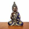 20250211_151212 Estátua de Buda tailandês pintura especial 28cm azul e dourado