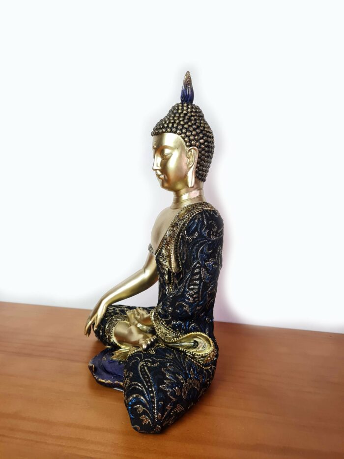 20250211_152127 Estátua de Buda tailandês pintura especial e vestuário de tecido real 34cm