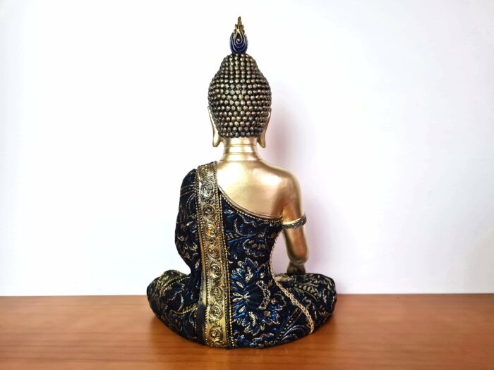 20250211_152134 Estátua de Buda tailandês pintura especial e vestuário de tecido real 34cm