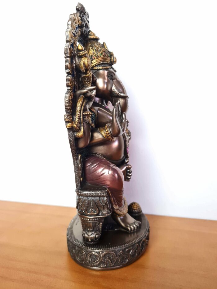 Estátua de Deus Ganesha em trono Surya Sun 26cm by Veronese Design