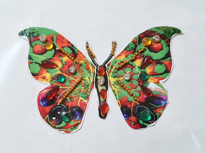 Tatuagem indiana de borboleta com aplique de pedras color III