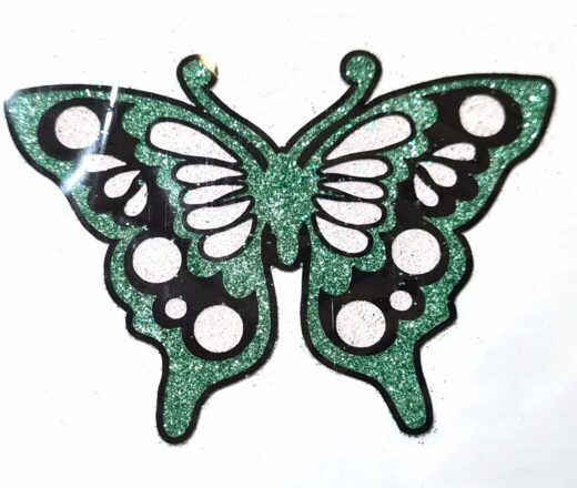 Tatuagem adesiva indiana de borboleta verde brilhosa