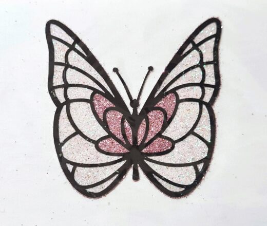 Tatuagem adesiva indiana de borboleta rosa e branco