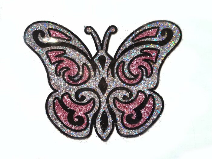 Tatuagem adesiva indiana de borboleta rosa e lilás