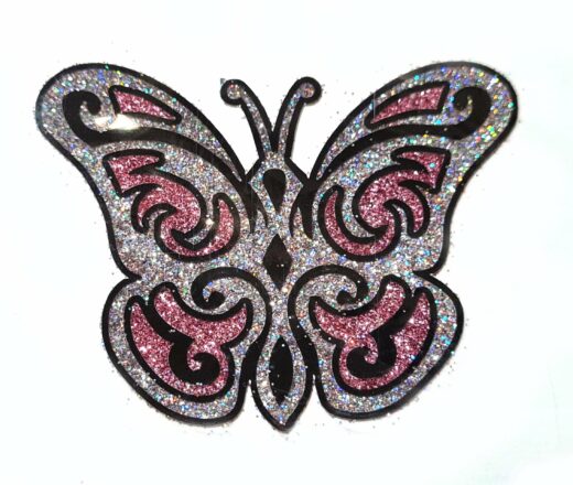 Tatuagem adesiva indiana de borboleta rosa e lilás