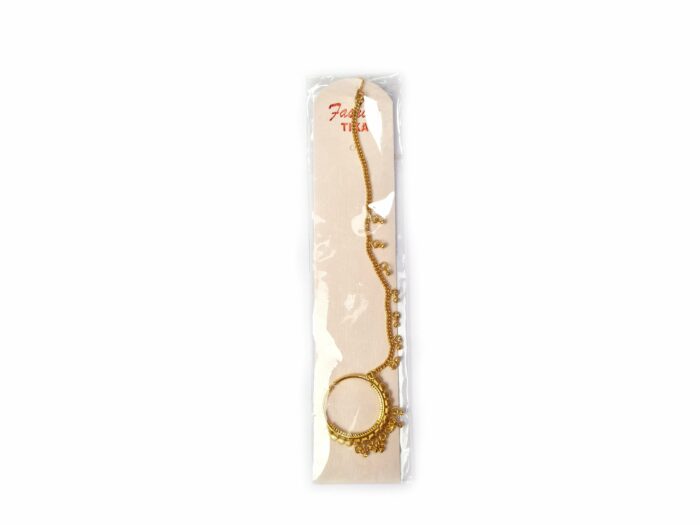 Nath brinco de nariz de argola dourado com corrente