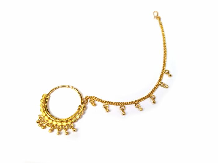 Nath brinco de nariz de argola com corrente