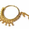 Nath brinco de nariz de argola dourado com corrente