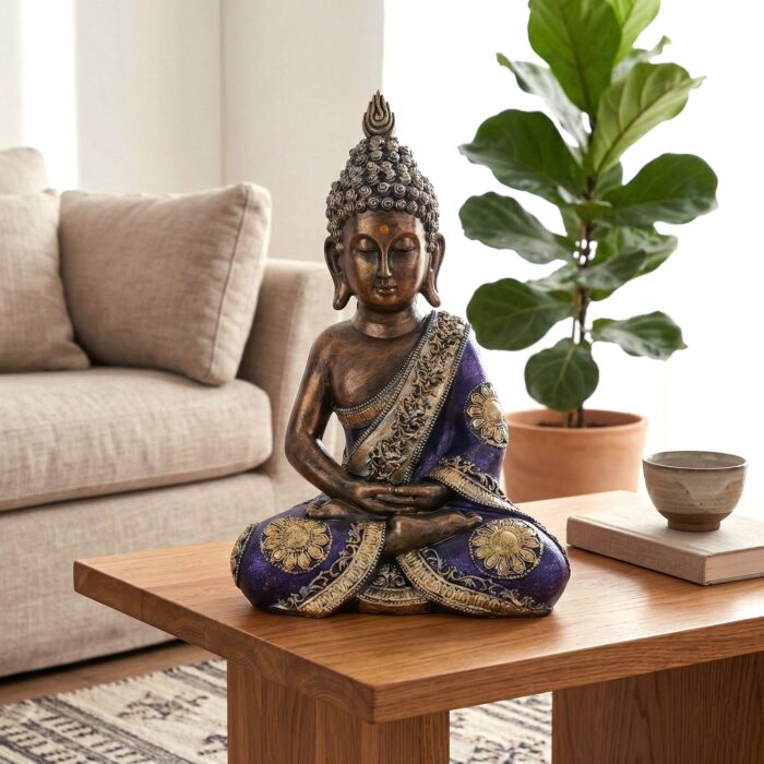 estatua de buda 28cm resina alta qualidade luxo Estátua de Buda tailandês pintura especial 28cm
