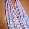 Echarpe indiana dupla face estampa paisleys e geométricas rosa e marsala