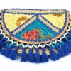 Bolsa indiana Banjara 100% bordada a mão azul e coloridos