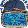 Bolsa indiana Banjara 100% bordada a mão azul e coloridos