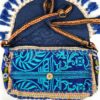 Bolsa indiana Banjara 100% bordada a mão azul e coloridos