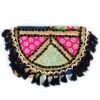 Bolsa indiana Banjara 100% bordada a mão preto e coloridos