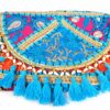 Bolsa indiana Banjara 100% bordada a mão azul claro e coloridos