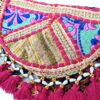 Bolsa indiana Banjara 100% bordada a mão rosa e coloridos