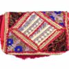 Bolsa indiana Banjara 100% bordada a mão rosa e coloridos