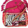 Bolsa indiana Banjara 100% bordada a mão rosa e coloridos