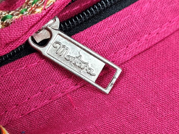 Bolsa indiana Banjara 100% bordada a mão rosa e coloridos