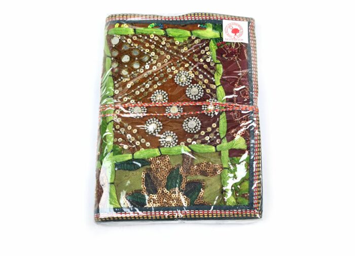 20250313_125703 Caderno indiano artesanal estampa de patchwork hindu 20x15cm verde