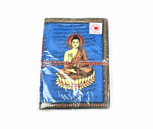 20250313_125831 Caderno indiano artesanal estampa de Buda 18x13cm azul