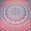 Colcha indiana ou painel decorativo de mandala rosa e lilás (2,40m x 2,10m)