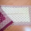 Echarpe indiana algodão com viscose dupla face creme e vinho