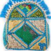 Bolsa indiana Banjara 100% bordada a mão azul claro e coloridos III