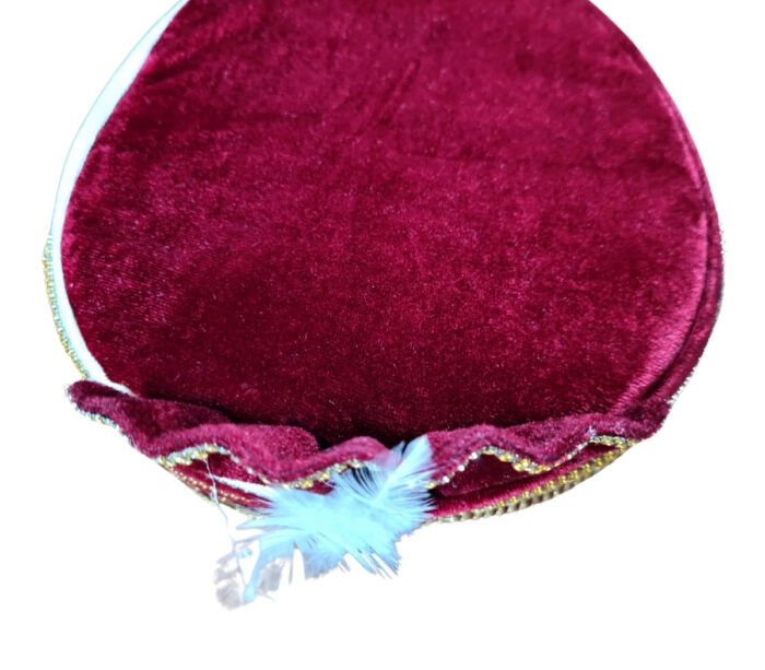 5 Turbante indiano masculino pronto para uso bordô e dourado com pedra