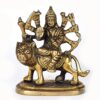 20250718_143811 Estátua indiana da Deusa Durga e o leão de metal brass 9cm