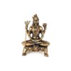 Estátua do Deus Shiva em lótus com tridente removível em brass 9m