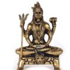 Estátua do Deus Shiva em lótus com tridente removível em brass 9m
