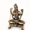 Estátua do Deus Shiva em lótus com tridente removível em brass 9m