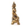 Estátua do Deus Shiva em lótus com tridente removível em brass 9m