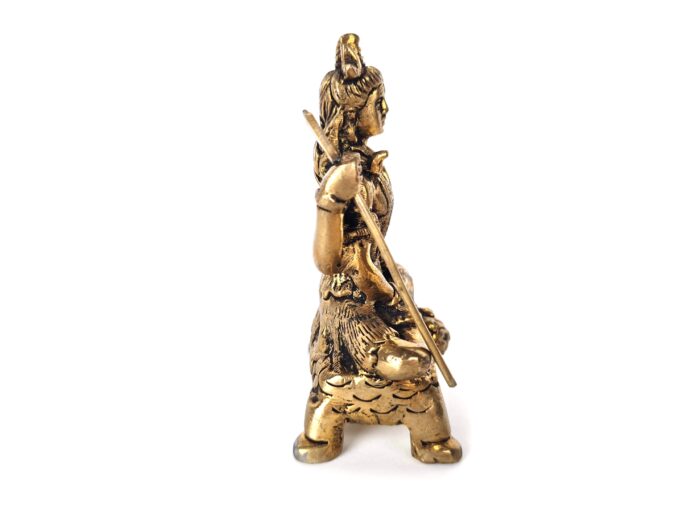 Estátua do Deus Shiva em lótus com tridente removível em brass 9m